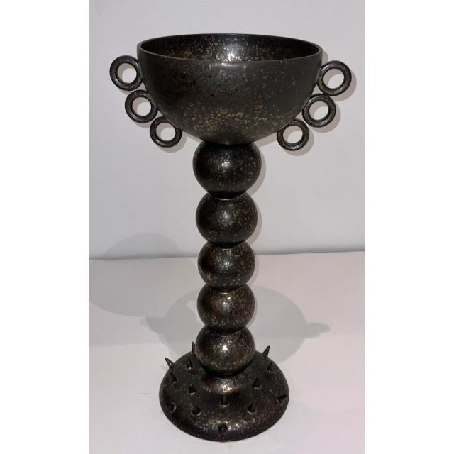 Global Vies Modern Bronze Finished Spiked Ring Vase For Sale In Atlanta - Image 6 of 6