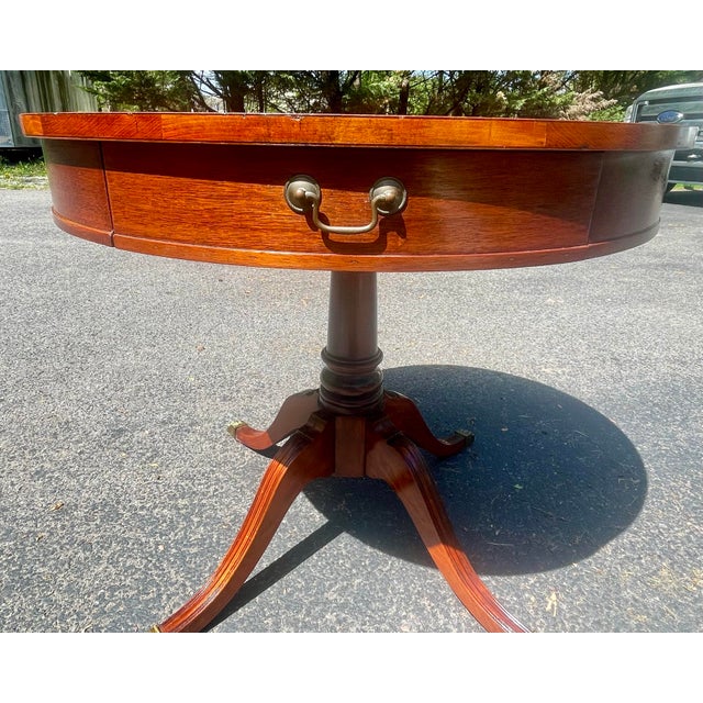 1950s 1950s Mersman 7494 Vintage Drum Pedestal Table For Sale - Image 5 of 16