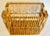 Wood Large Mid Century Chinoiserie Natural Bamboo Basket For Sale - Image 7 of 12