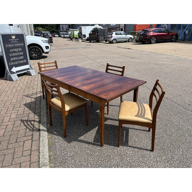 Mid-Century Rosewood Dining Table & Chairs, Set of 5 For Sale - Image 6 of 18