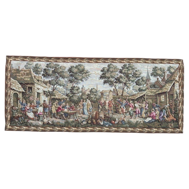 Vintage French Jacquard Tapestry, 1970s For Sale