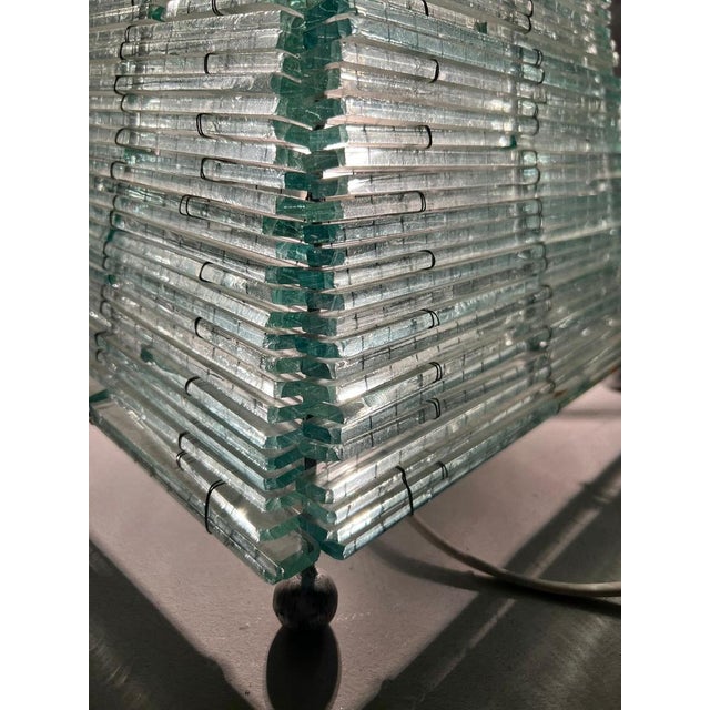Sculptural Pyramid Table Lamp in Glass, France, 1970s For Sale - Image 12 of 18