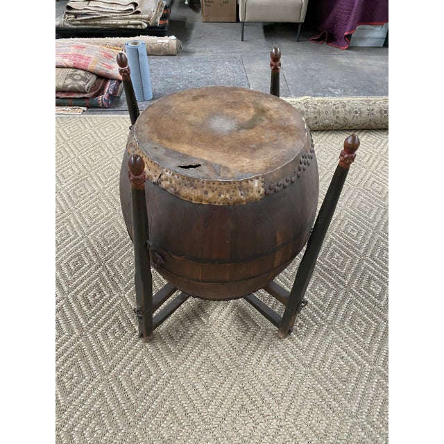 Mid 19th Century Antique Chinese Drum With Stand For Sale - Image 11 of 13