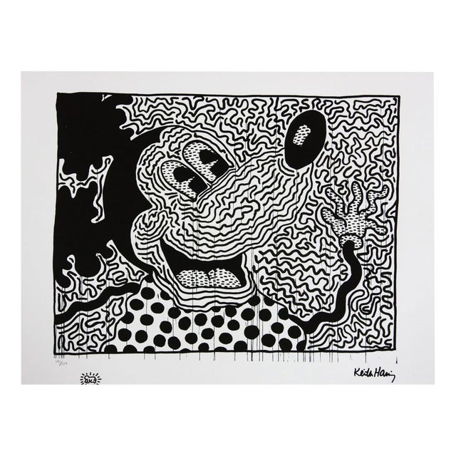 After Keith Haring, Mickey, Late 20th Century, Offset Lithographie, 1970s, Ink & Paper For Sale
