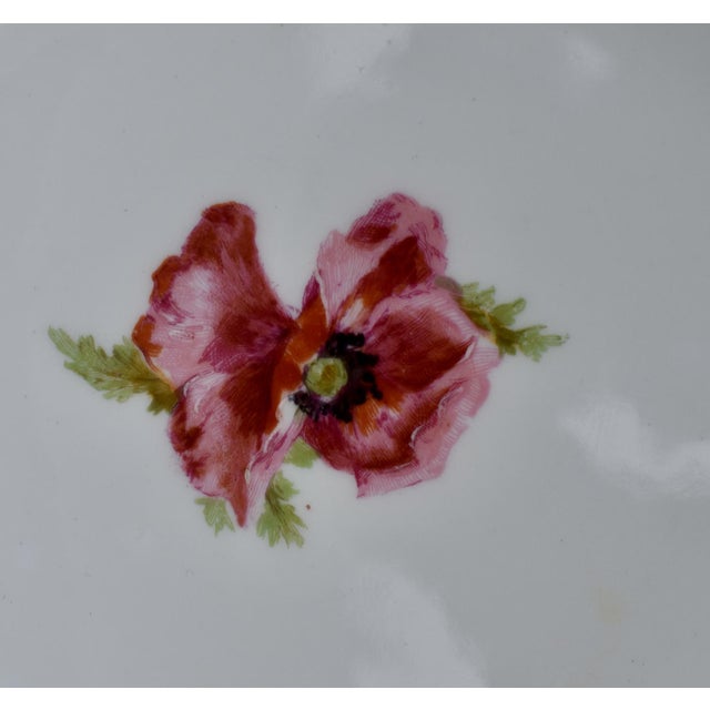 Ceramic Antique J Pouyat Limoges Porcelain Bowl Wanamakers Hand Painted Poppy Gold For Sale - Image 7 of 10
