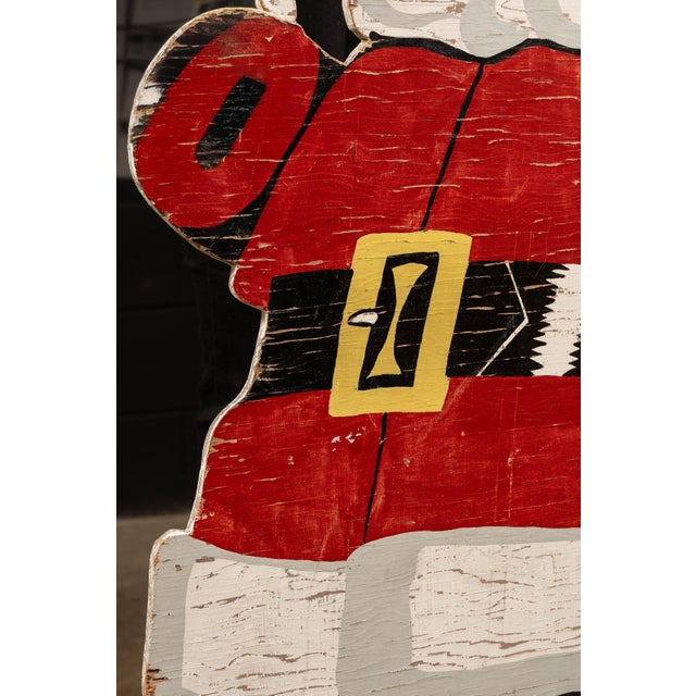 American Vintage Easi-Bild 1950s Easi-Bild Hand-Painted Plywood Santa Claus Holiday Cutout For Sale - Image 3 of 6
