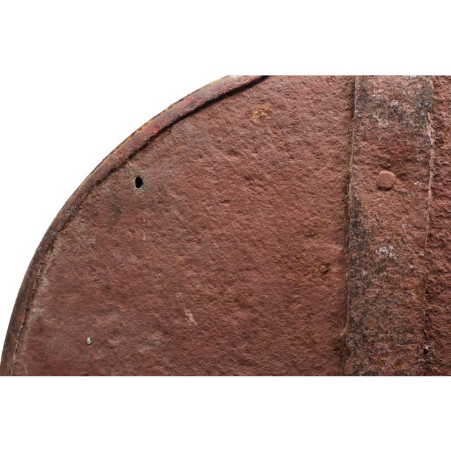 Antique Indonesian Handcrafted Metal Storage Vessel With Hand-Painted Floral Cartouches & Ornamental Hardware For Sale - Image 18 of 18