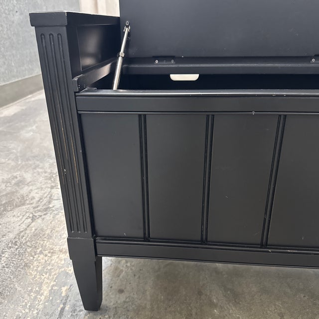 Crate & Barrel Morrison Storage Bench, Ebony For Sale - Image 10 of 12