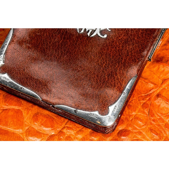 Handsome Antique Victorian Leather Sterling Silver Money Wallet Card Case For Sale In New York - Image 6 of 16