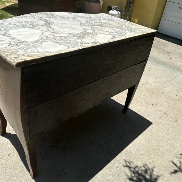 18th C Marble Top Bombe Commode With Gilt Bronze Hardware Dresser For Sale - Image 10 of 12
