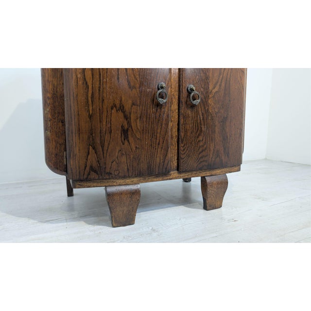 Art Nouveau Oak Cabinet with Marble, 1920s For Sale - Image 4 of 13