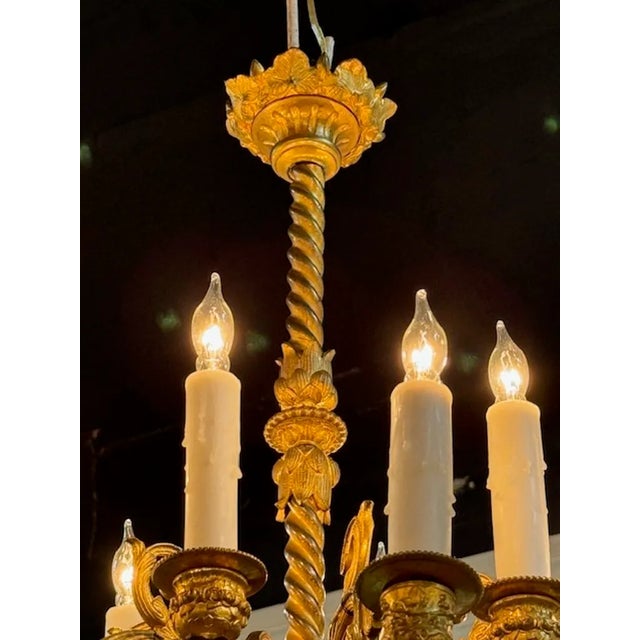 19th Century French Gilt Bronze Chandelier With 12 Lights For Sale In Dallas - Image 6 of 7