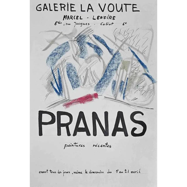 Poster Pranas is an original poster about an exhibition of Pranas pictures at La Voute Gallery in Parise (1960). The...