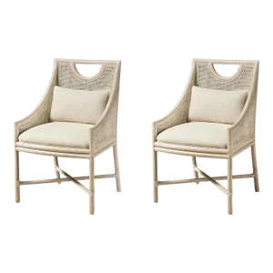 Modern Coastal Dining Chairs - a Pair