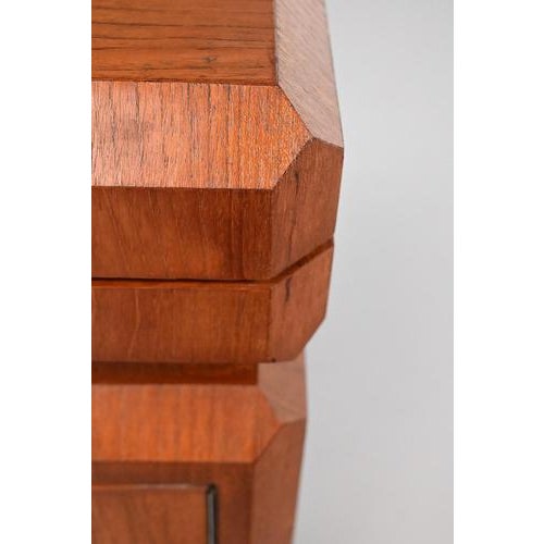 Brown Teak Fliptop Bar Cart For Sale - Image 8 of 14