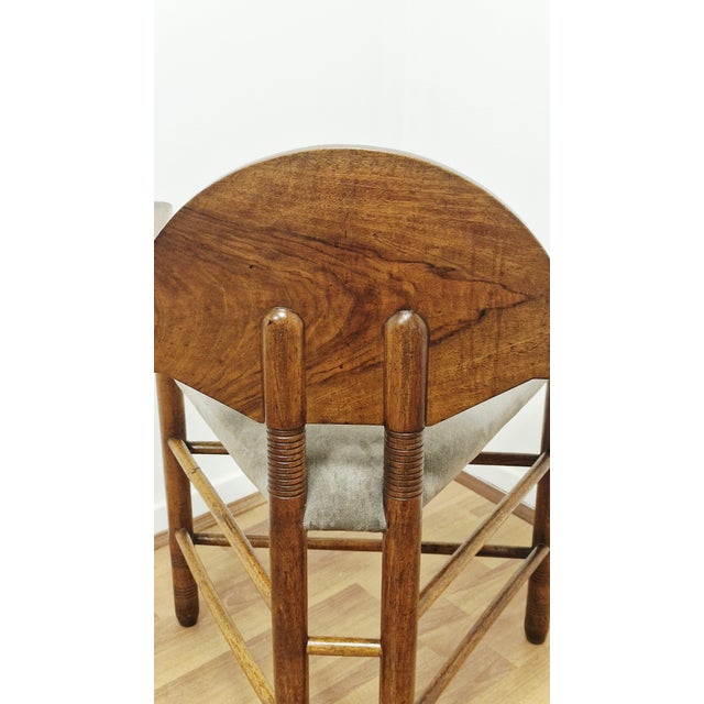 Vintage Swedish Carved Walnut Monk Chair, 1930s For Sale - Image 10 of 15