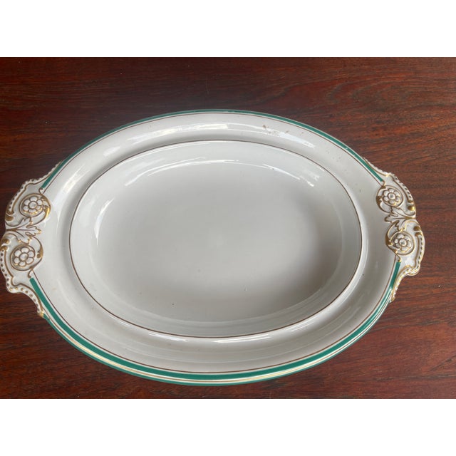 Copeland Antique 19th Century English Copeland Green Stripe Tureen Bowl With Cover For Sale - Image 4 of 7