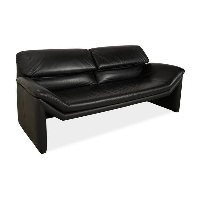Two-Seater Sofa in Black Leather from de Sede For Sale - Image 9 of 13