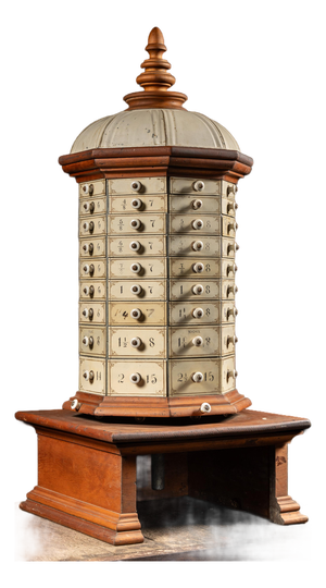 Early 20th Century 72-Drawer Wooden Rotating Parts Cabinet