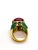 Bochic “Orient” Vintage Blue Sapphire, Ruby & Emerald Ring 18K Gold & Silver For Sale - Image 10 of 12