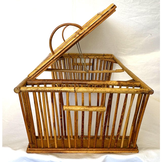 1970's Bamboo Bedroom Tilt Top Tray Table Made in Hong Kong For Sale - Image 4 of 17