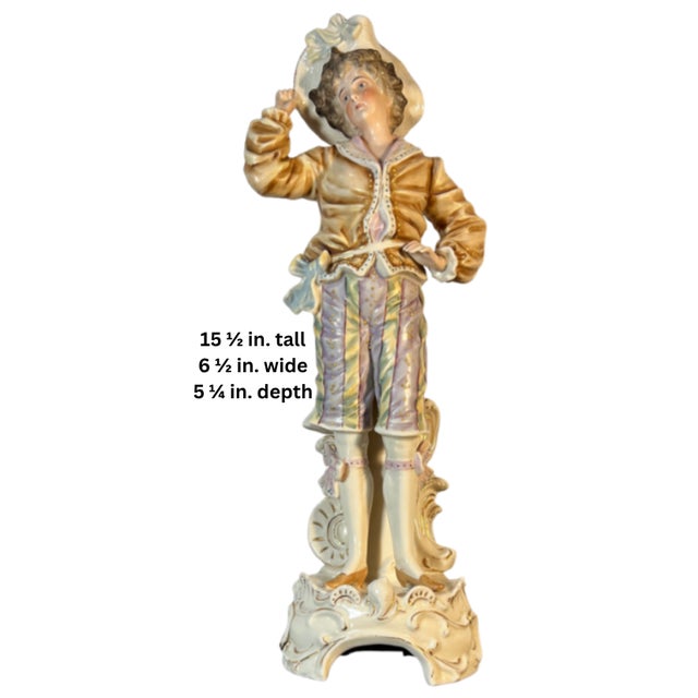 Antique Meissen Style German Porcelain Figurine Young Man For Sale - Image 16 of 18