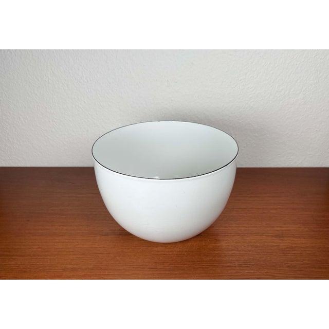 Mid-Century Modern Danish Large White Enamel Bowl, 1960s For Sale - Image 10 of 17