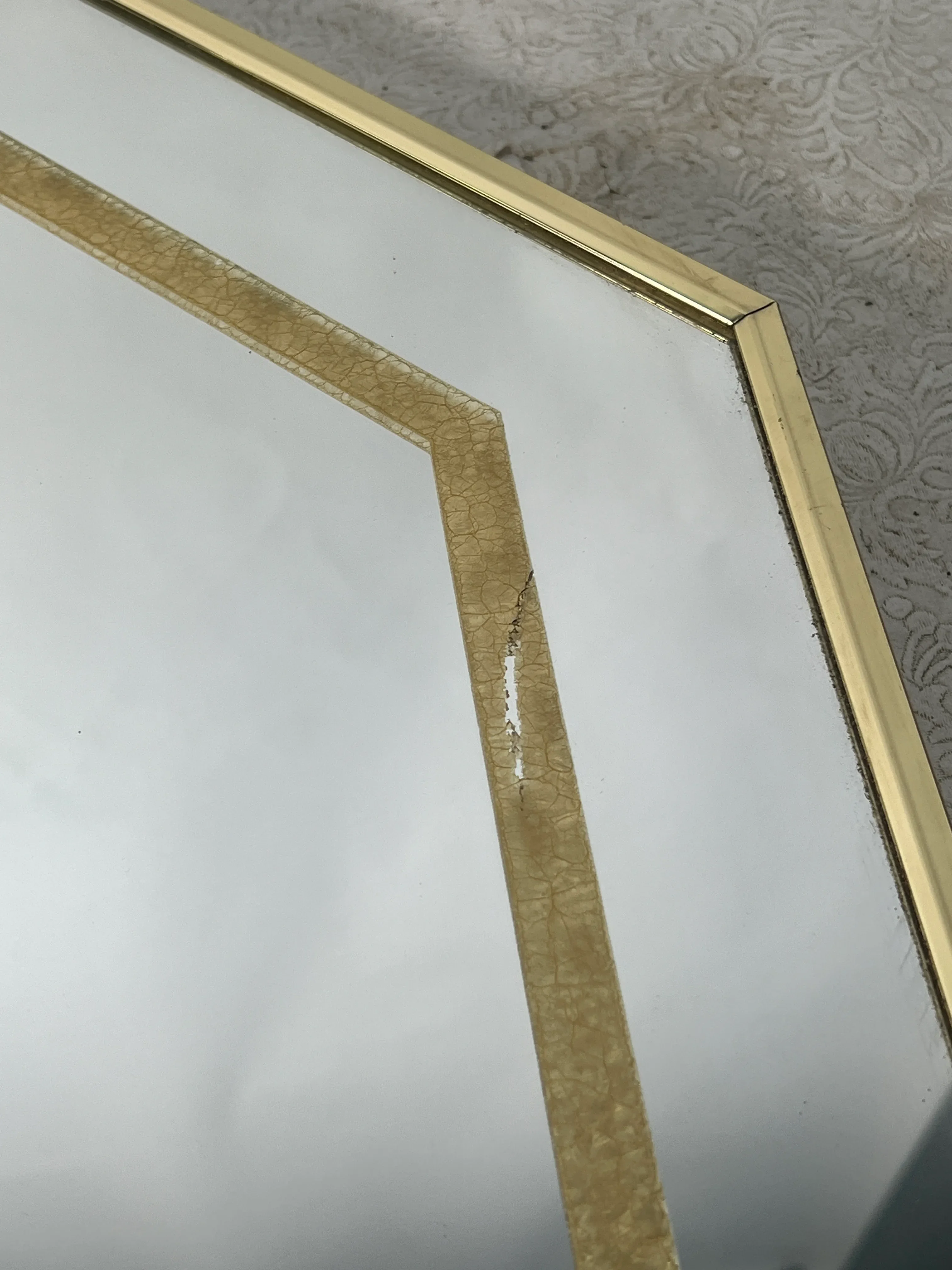 Vintage Windsor Art Metal Framed Wall Mirror Floral Design | Chairish