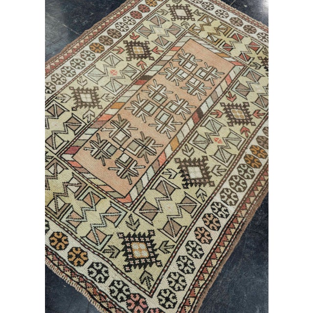 Textile Turkish Vintage Rug 3'4" x 4'8" #19800 For Sale - Image 7 of 8
