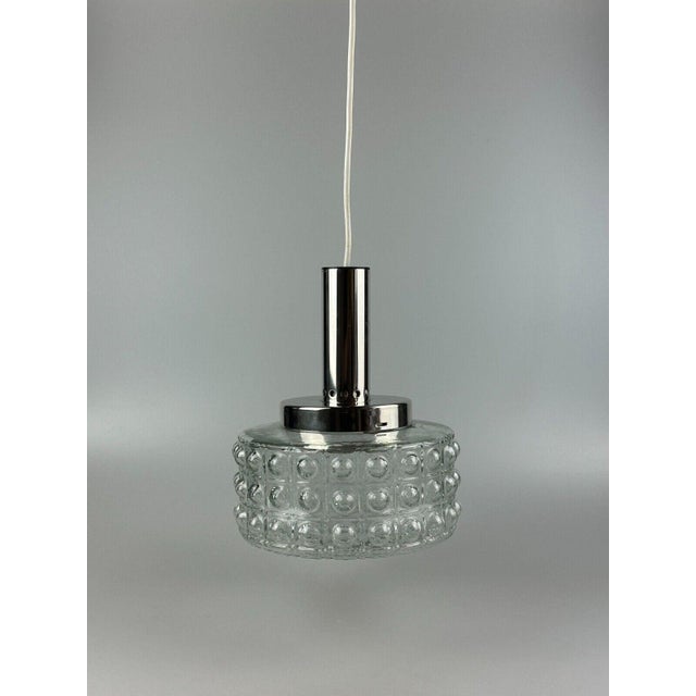 Vintage Space Age Hanging Lamp in Chrome and Glass from Veb Deutsche Werkstätten Hellerau, 1970s For Sale - Image 16 of 18
