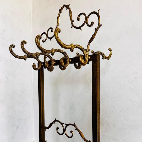 Hollywood Regency Double Standing Hall Tree Rack For Sale - Image 4 of 11