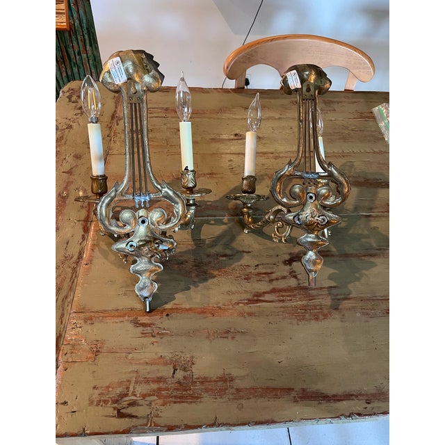 Pair of Vintage Fredric Cooper Gilt Wall Sconces/Chicago For Sale - Image 11 of 12