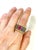 Bochic “Orient” African Ruby & Blue Sapphire Band Ring Set In 18 K Gold & Silver, Size 5 For Sale - Image 4 of 5