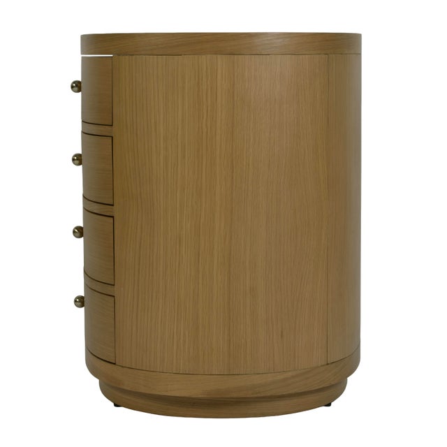 Camel Nora 28 in. W Oval Wood 4 Drawer Nightstand, Natural Oak For Sale - Image 8 of 11