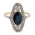Traditional 1910s Edwardian 2.10 Carat Sapphire Diamond 18k Yellow Gold Ring, Size 7.5 For Sale - Image 3 of 5