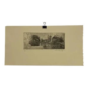 1998 Post Modern Woodblock Art Print Signed Aaron 7/16