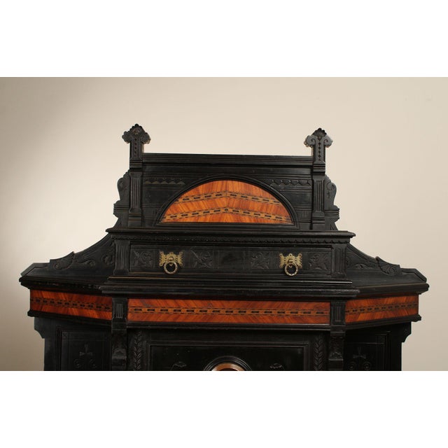 Antique American Aesthetic Movement Ebonized Cabinet For Sale - Image 11 of 12