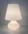 Beautiful and big table lamp in the shape of a mushroom made of gorgeous shiny white Murano glass with white swirl and...
