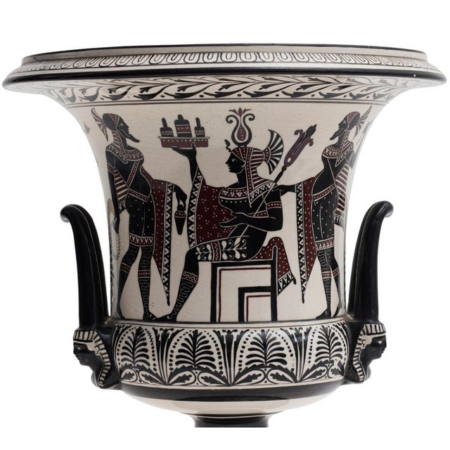 Vintage Ceramic Krater Painted with Pompeian Scenes For Sale - Image 4 of 5