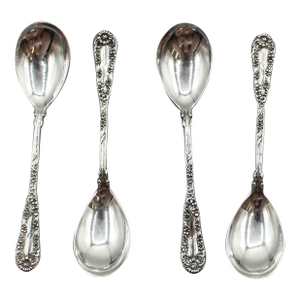 Circa 1900 American Sterling Silver Set of Four Egg Spoons by Dominick & Haff