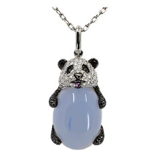 Late 20th Century 18k Panda Pendant For Sale