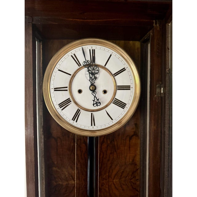 Antique Victorian Double Weight Wall Clock in Rosewood, 1860 For Sale - Image 3 of 5