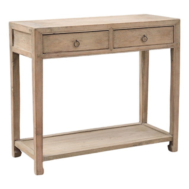 Vintage Chinese Bleached Elm Hall Table For Sale