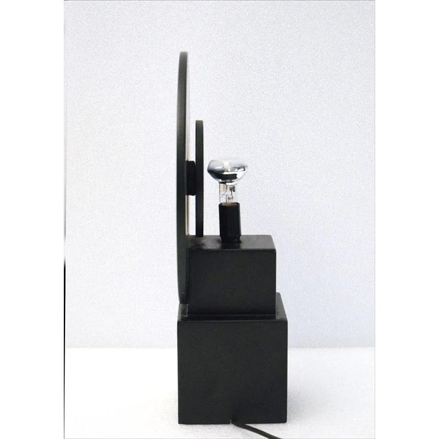 Black Italian Table Lamp in Wood by Gruppo Enne, 1970s For Sale - Image 8 of 10