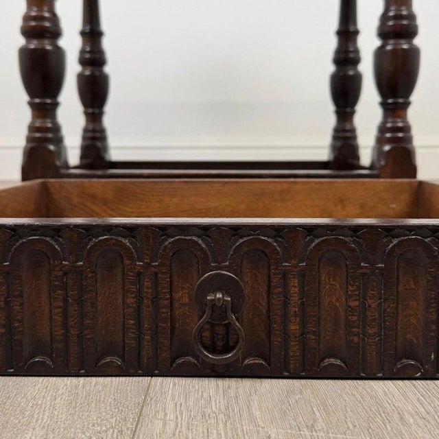 Antique English Carved Oak Side Table For Sale - Image 11 of 12