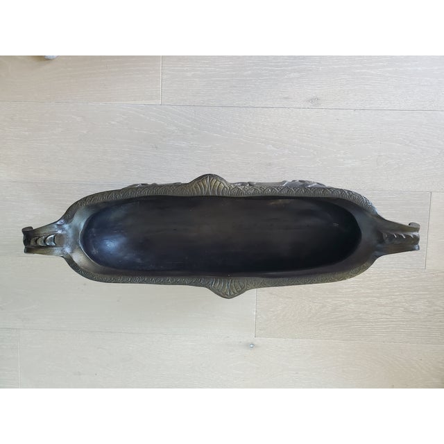 Rococo Vintage French Rococo Ornate Footed Bronze Jardinière Planter For Sale - Image 3 of 3
