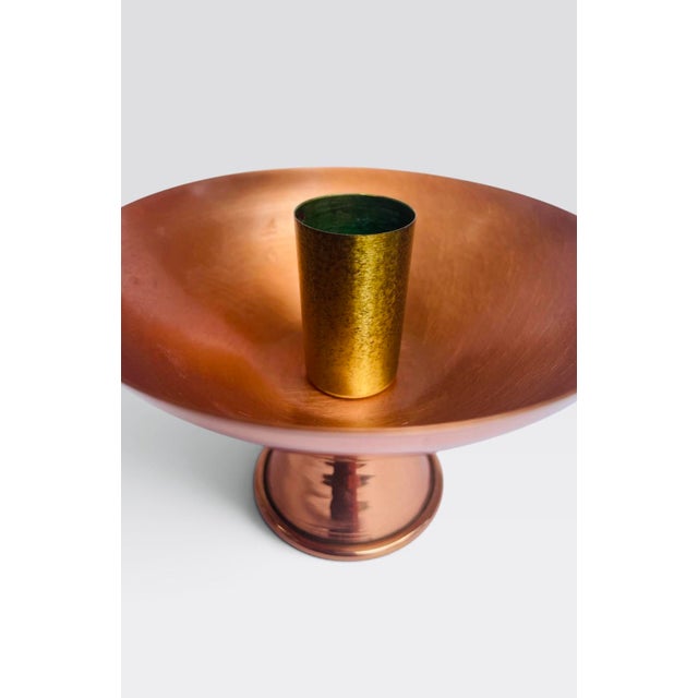 1950s Mid Century Brass and Copper Candleholders For Sale - Image 5 of 5