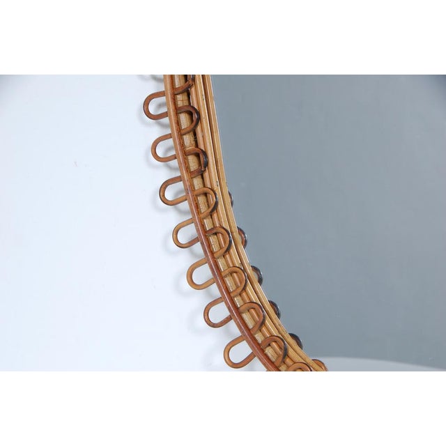 Oval Mirror Set and Bamboo Chandelier attributed to Franco Albini, 1960s, Set of 2 For Sale - Image 11 of 18