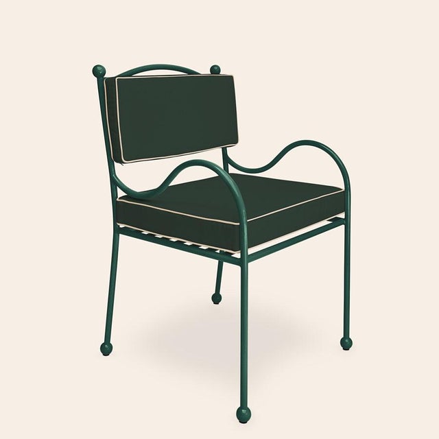 Cream Panarea Armchair in Green & Cream Upholstery by Ceraudo For Sale - Image 8 of 8