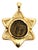 19th Century Ancient Byzantine 14k Gold Bronze Coin Star of David Pendant For Sale